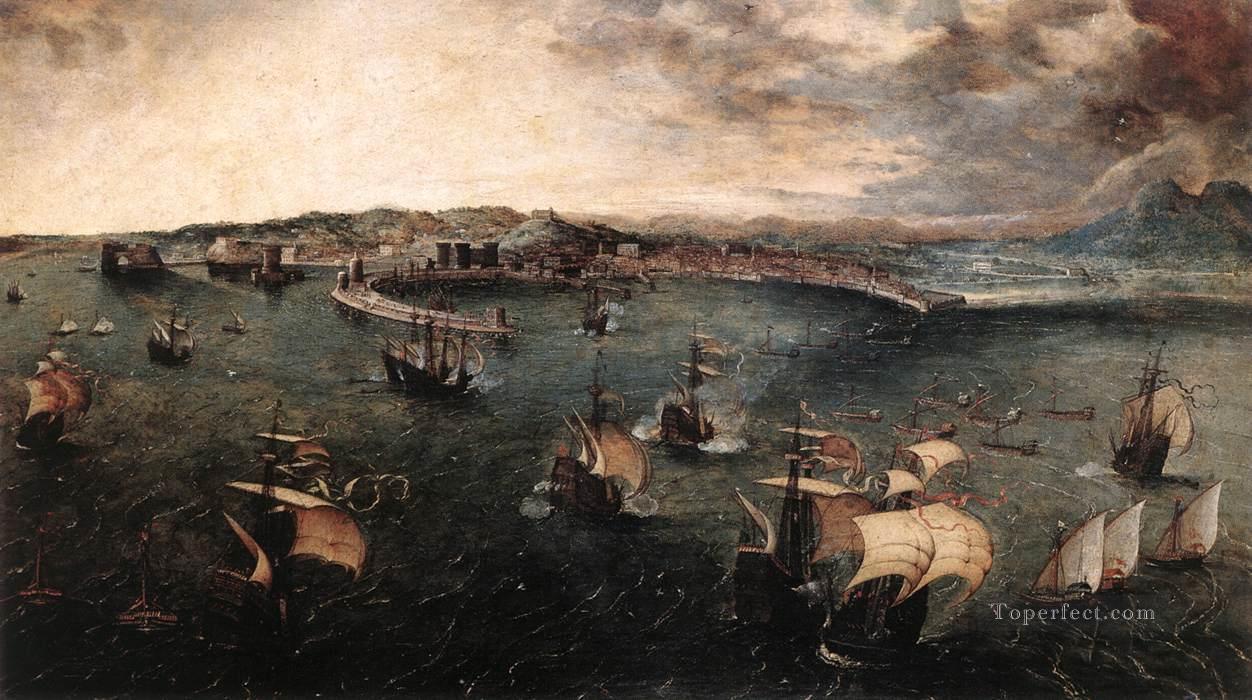 Naval battle In The Gulf Of Naples Flemish Renaissance peasant Pieter Bruegel the Elder Oil Paintings
